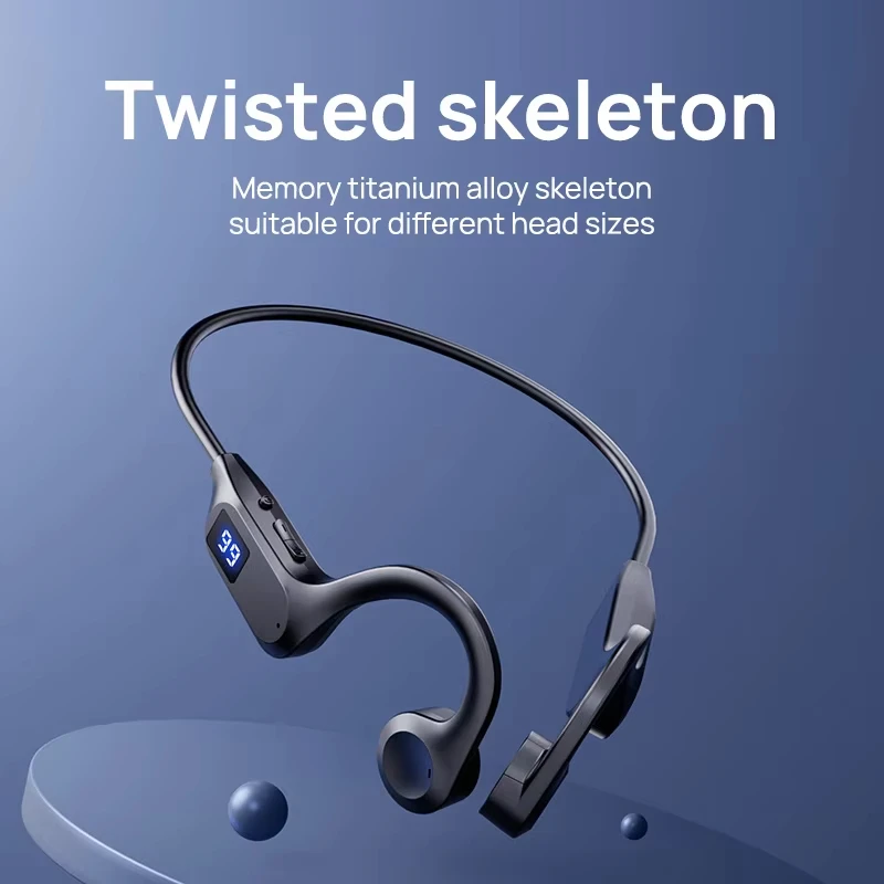 Auriculares inalámbricos Bluetooth con conducción de aire, con micrófono, ranura para tarjeta MicroSD, auriculares deportivos impermeables para correr y nadar