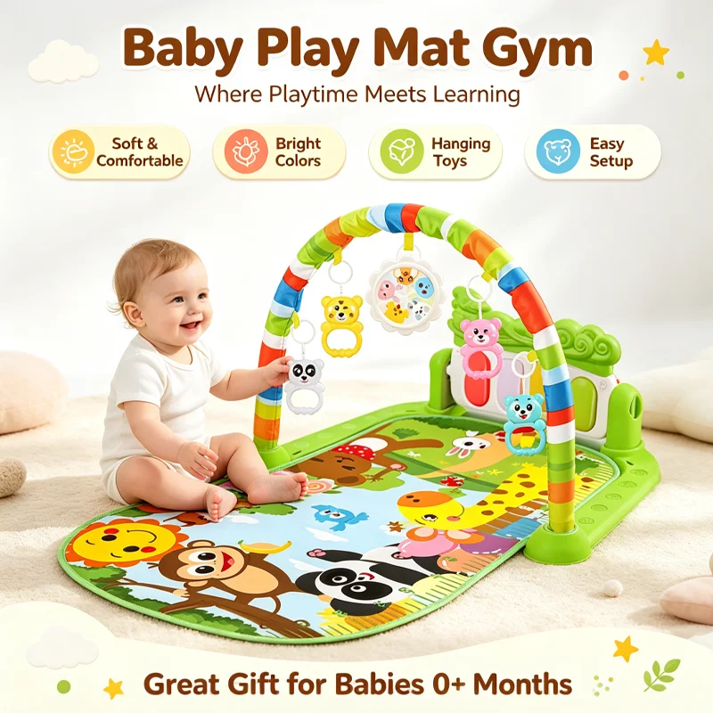 Alfombra de Juego Musical para Bebés con Teclado de Piano, Alfombra de Actividades para Gatear, Juguete Educativo Temprano para Bebés, Regalo para Infantes