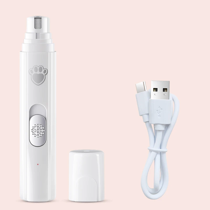Molinillo de uñas eléctrico para perros con rueda pulidora, molinillo de uñas para mascotas con luz LED, 500 MAh, cortauñas para mascotas de 2 velocidades para el cuidado de patas de mascotas