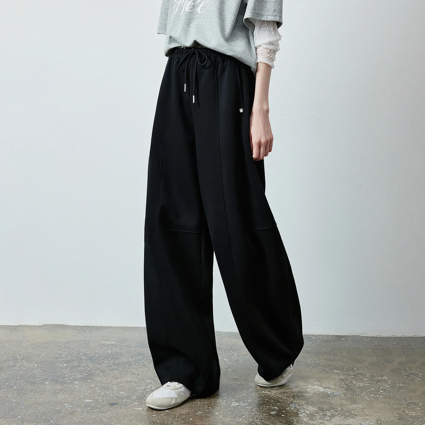 Pantalones Deportivos de Cintura Alta y Pierna Curva para Mujer TOYOUTH, Nueva Colección Otoño 2026, Cintura Elástica con Detalle de Costura, Corte Holgado y Estilizador