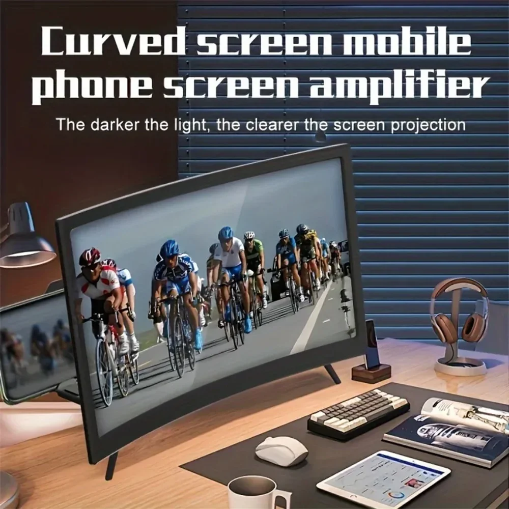Lupa de pantalla de teléfono Curved3D HD de 12 pulgadas, soporte para amplificador de vídeo de película, teléfono móvil, artefacto Universal de Drama de TV