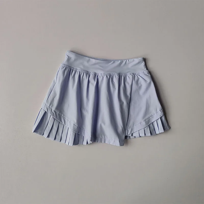 Falda corta deportiva de cintura alta, novedad de verano, estilo fresco, antideslumbrante, incluye pantalones cortos forrados, Falda plisada de secado rápido para Fitness y Yoga