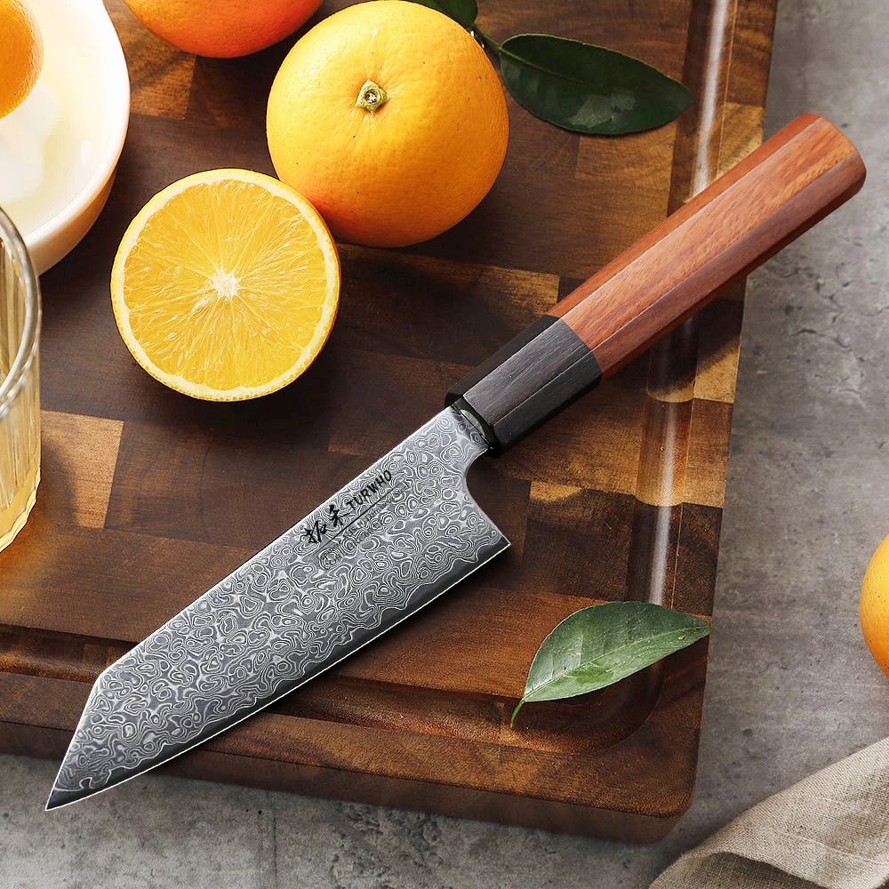 TURWHO-cuchillo de cocina de 5 ", cuchillos de Chef de acero damasco forjado a mano japonés, pelador de carne vegetal, cuchillo de fruta, herramientas de cocina