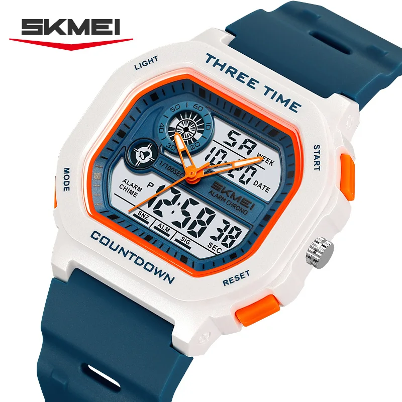 SKMEI 2641 Nuevo Reloj Digital Deportivo de Doble Pantalla para Hombre, Reloj Militar Electrónico Multifuncional a Prueba de Agua, Reloj Hombre