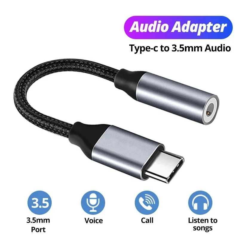 Adaptador de conector de auriculares hembra USB C a 3,5mm, adaptador de Cable de Audio auxiliar tipo C para teléfono móvil Samsung Galaxy Huawei Xiaomi iPad Pro