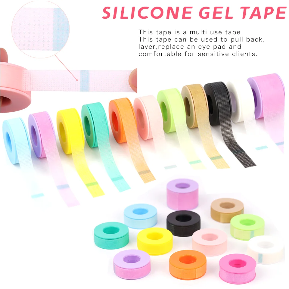 20 rollos/lote de cinta de Gel de silicona para extensión de pestañas, piel sensible, multiusos, no tejido, transpirable, almohadilla debajo de los ojos, parches, herramienta de maquillaje