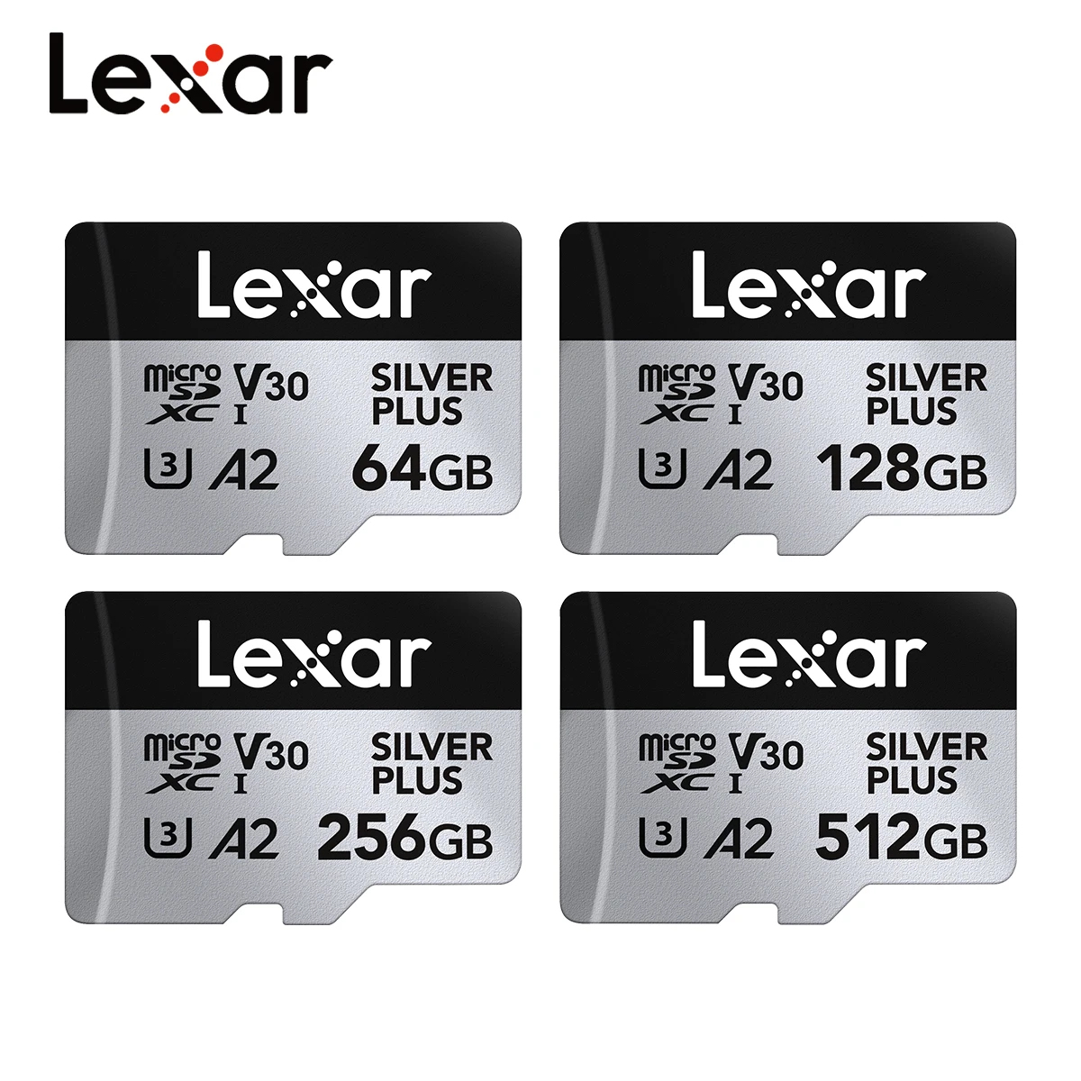 Tarjeta Micro SD profesional Original Lexar PLUS MicroSDXC 256GB 128GB 64GB V30 A2 lectura 205MB/s tarjeta de memoria TF para 4K