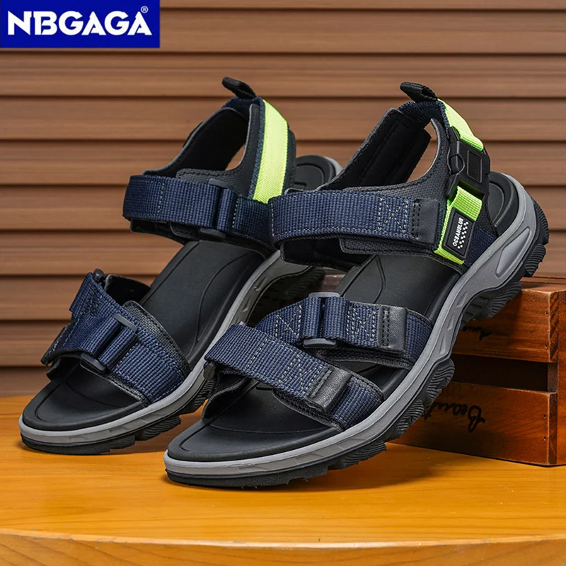Sandalias de verano para hombre, zapatos deportivos informales a la moda para exteriores, para vacaciones, playa, transpirables, resistentes al desgaste, sandalias para senderismo y caminar