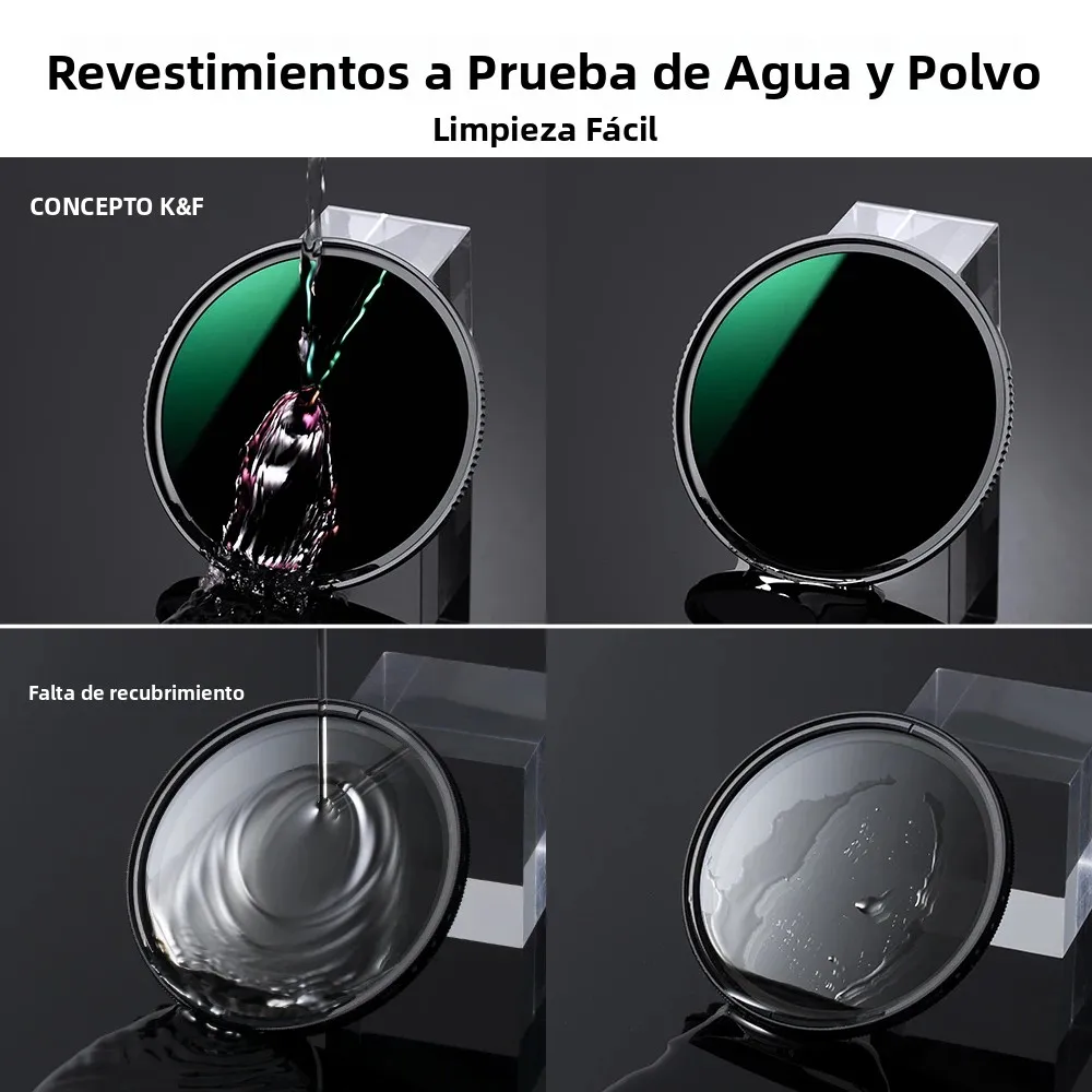 K&F CONCEPT Juego de 4 filtros ND4 ND8 ND64 ND1000 para lentes de cámara con bolsa para filtros 49mm 52mm 55mm 58mm 62mm 67mm 72mm 77mm 82mm