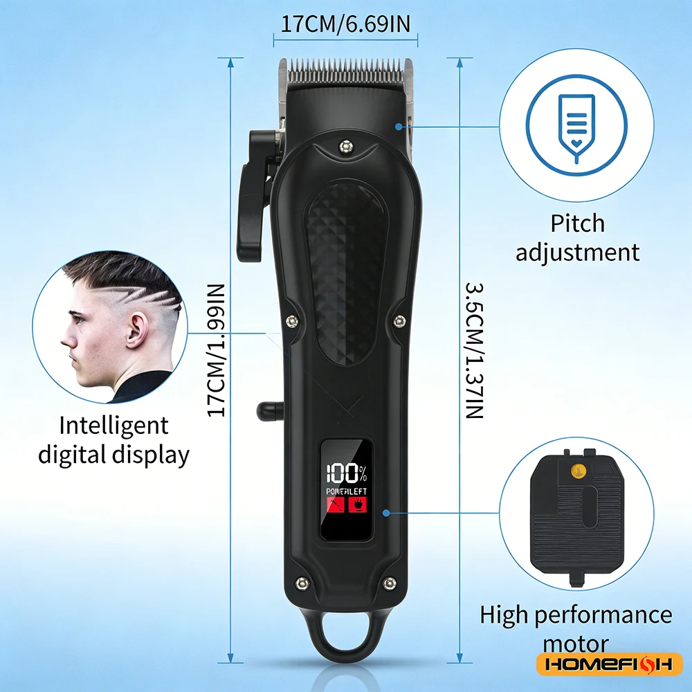 Cortadora de Pelo y Recortadora de Barba Profesional Recargable por USB, Inalámbrica, Regalo Ideal para Hombres