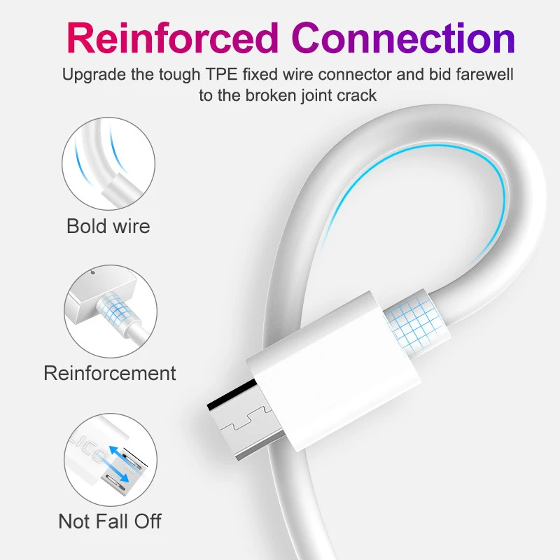 Cable Micro USB de 1M, 1,5 M, 2M, 3M, Cable de carga rápida 5A, Cable de carga de teléfono para Xiaomi, Redmi, Samsung, Android, Cable de datos Micro USB