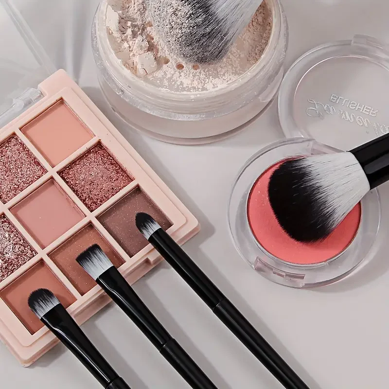 NUEVO Set de 13 Brochas de Maquillaje Suaves y Esponjosas para Sombra de Ojos, Base, Rubor, Iluminador y Corrector, Herramienta de Belleza Femenina, Regalo de Navidad