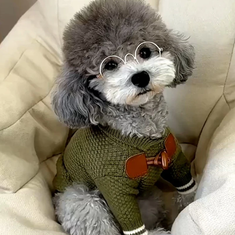 Suéter clásico para perros, ropa de invierno para perros, cárdigan, abrigo cálido para perros, ropa para Chihuahua Bichon Yorkie, chaqueta tejida para gatos, disfraz para cachorros