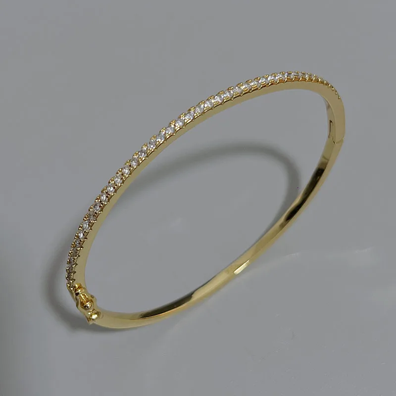 Brazalete encantador de moda de alta calidad, joyería de plata esterlina 925 pura para mujer, brazalete de diseño, regalo de fiesta con diamantes bonitos, joyería Size6