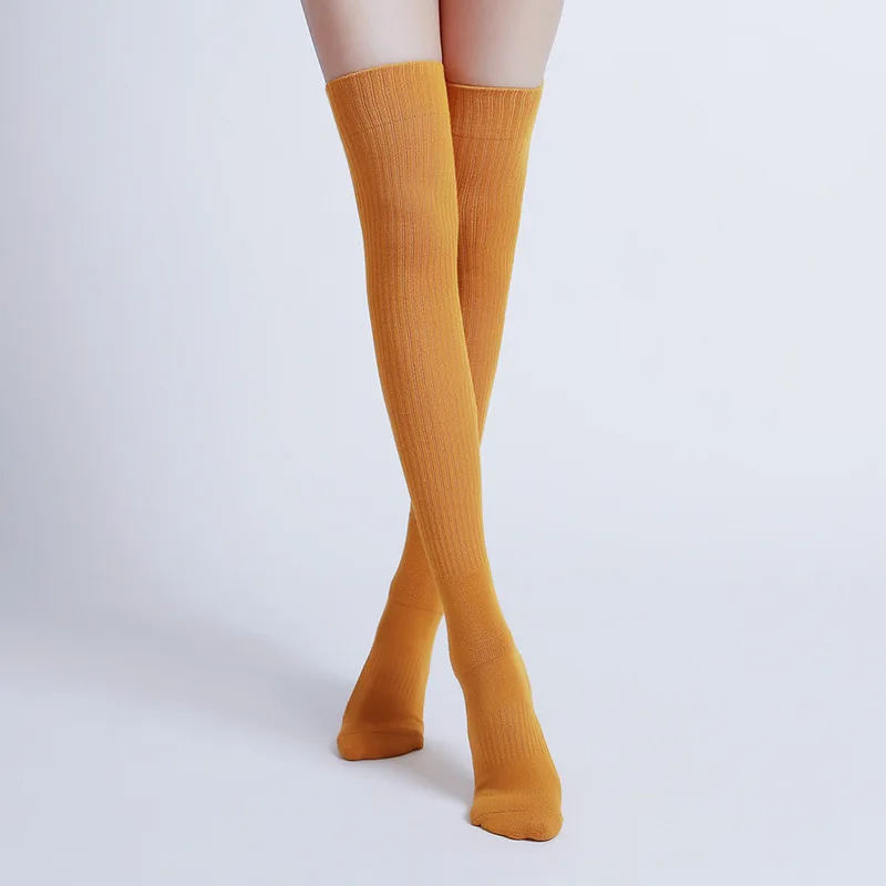Calcetines de Yoga de tubo largo para mujer, calcetines antideslizantes de algodón para Fitness, Pilates, calcetines de Ballet para baile, calcetines deportivos cálidos para gimnasio para niñas y mujeres