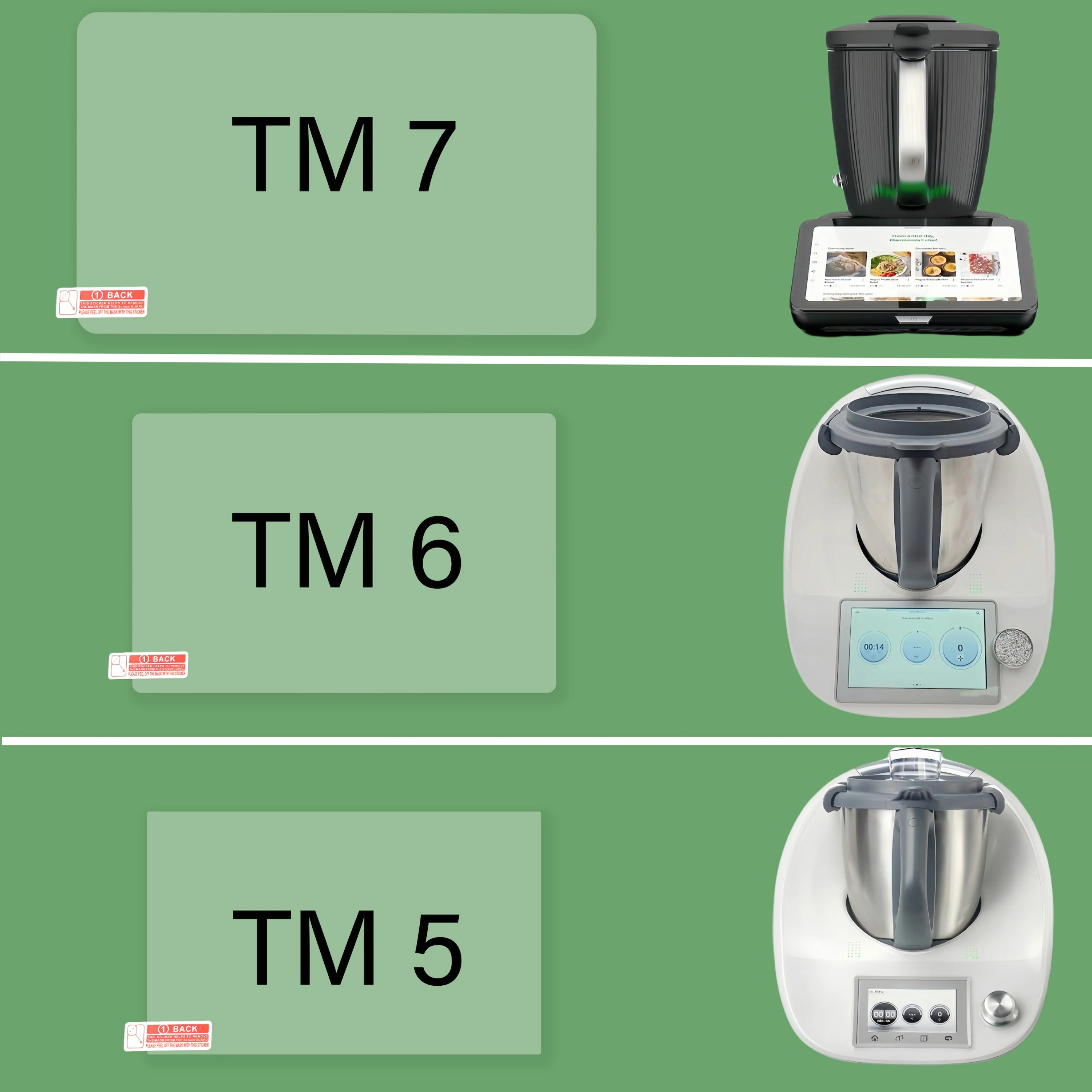 Protector de pantalla compatible con Thermomix TM7 TM6 TM5 Vidrio templado 1 pieza Vidrio templado de alto alumina