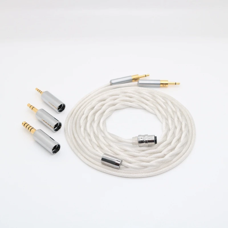 XINHS-Cable Modular de 2 núcleos, Cable de actualización de diseño LITZ mezclado de cobre y plata para auriculares HD800 HD650 HD700 HIFIMAN