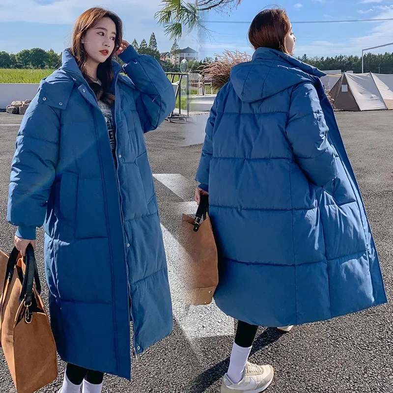 Chaqueta de Invierno 2026 para Mujer, Parka Cálida, Abrigo Acolchado de Algodón, Parka Larga con Capucha, Ropa de Abrigo Holgada para Mujer, Chaqueta de Nieve