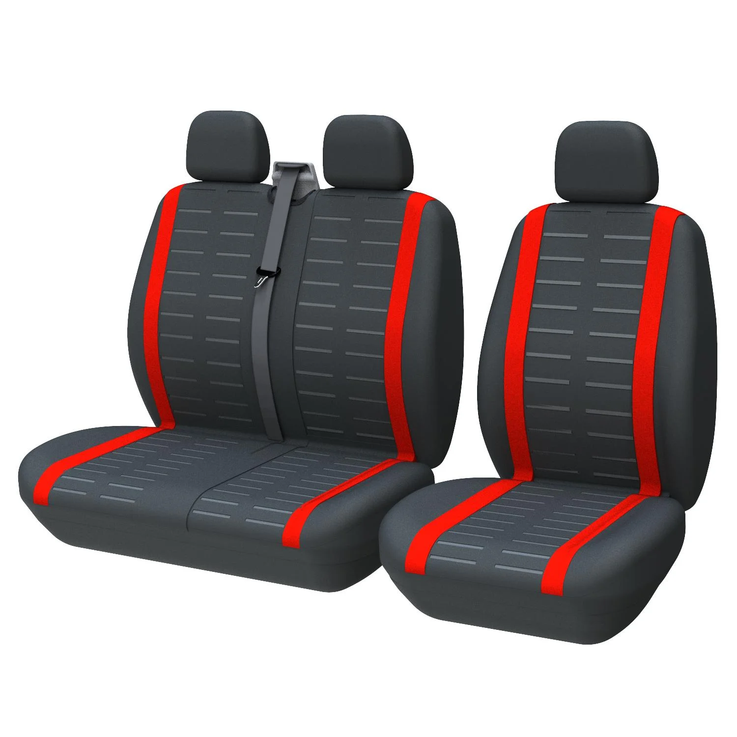 Fundas de asiento universales a rayas 3D, se adapta a la mayoría de furgonetas y camiones, 2 + 1, fundas de asiento para conductor individual y pasajero