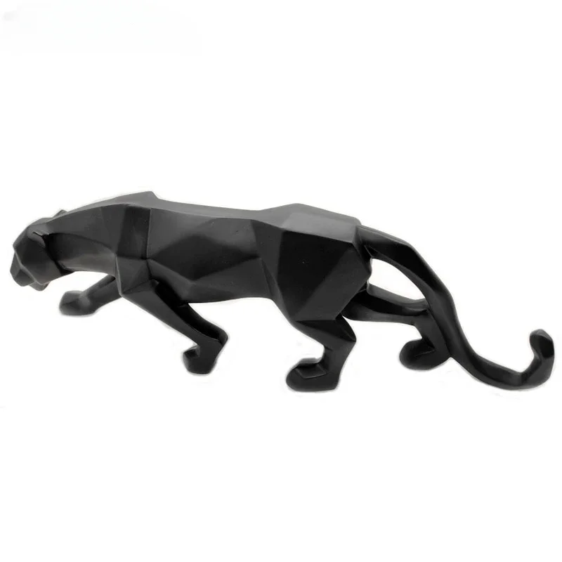Estatua de pantera para decoración del hogar, estatuilla de Animal, escultura de leopardo de resina de estilo geométrico abstracto, artesanías de decoración de escritorio para el hogar y la Oficina
