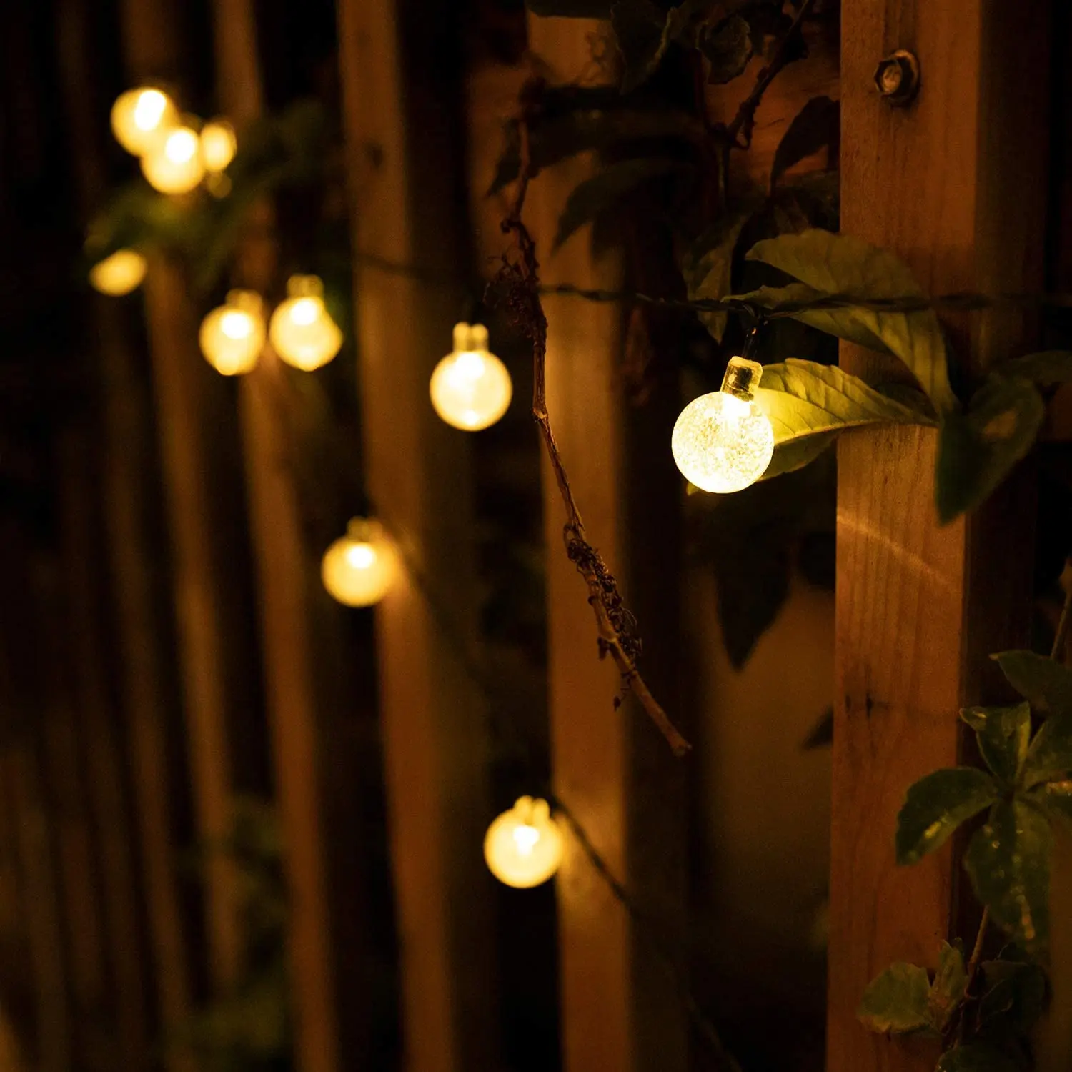 Guirnalda de luces solares para exteriores, 200 Led, globo de cristal, resistente al agua, luz de hadas para jardín, Navidad, decoración al aire libre