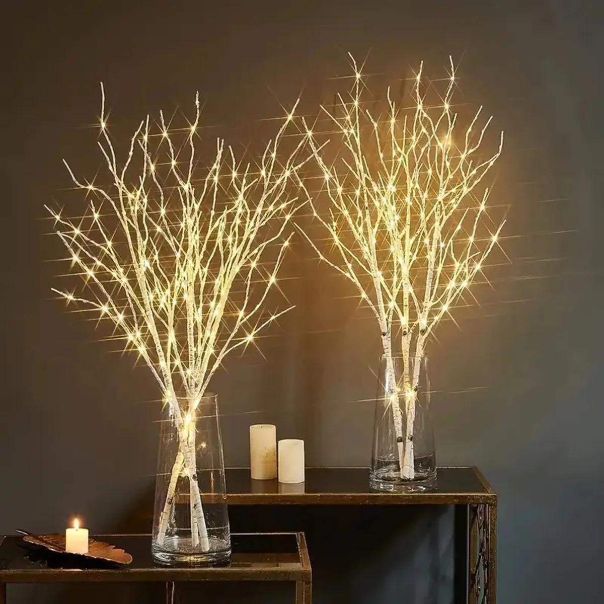 1 unidad de luces de rama de abedul blanco con pilas, 20 guirnaldas de luces LED, ramas de sauce para el hogar, dormitorio, decoración interior y exterior