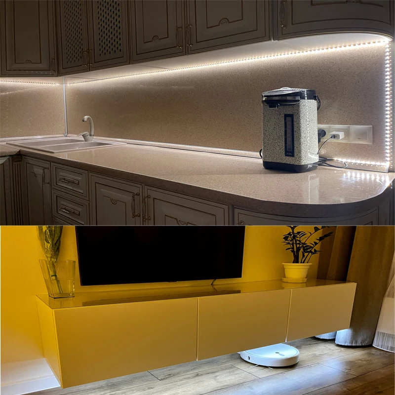 Tira de luces LED USB 2835 DC5V con interruptor, cinta de lámpara Flexible, TV, escritorio, ordenador, pantalla, iluminación de fondo, decoración del hogar
