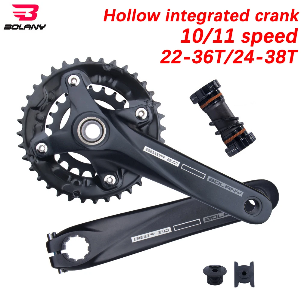 Juego de bielas para bicicleta, platos y bielas para bicicleta de montaña, 36T, 22-36T, 24-38T, Bolany, 104BCD, 170mm, manivela integrada