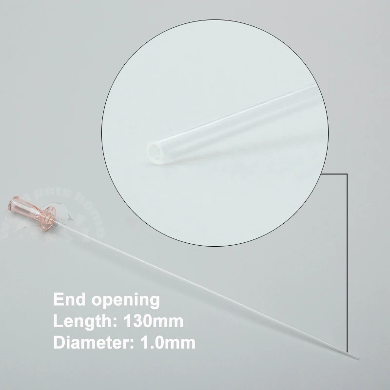 Catéter urinario sin estilete para gatos, 12 Uds., lado abierto, extremo abierto de 1,3mm, suministros veterinarios de 1,0mm