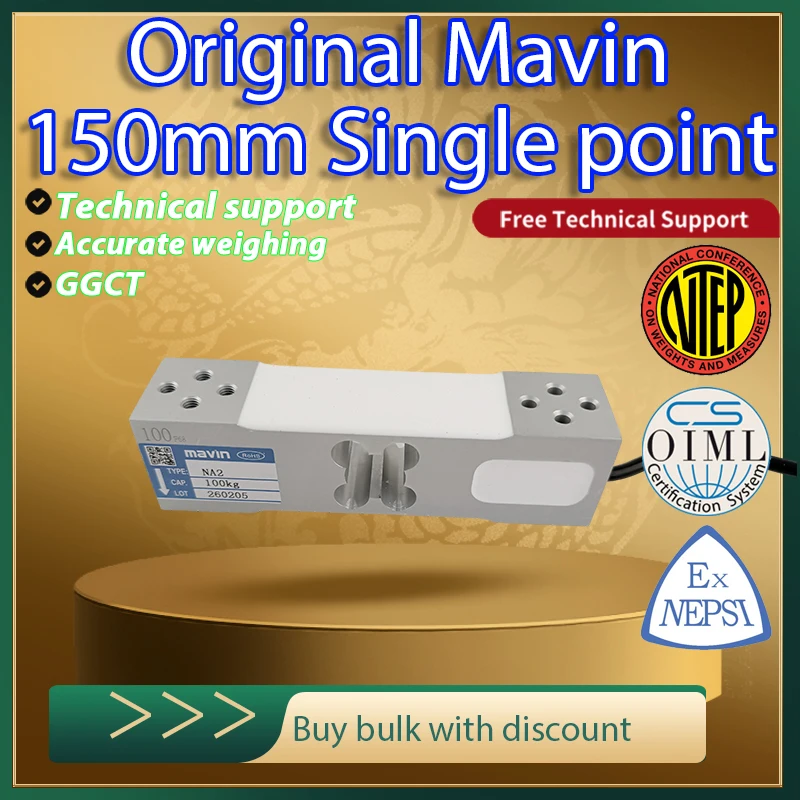 Sensor de Pesaje de Alta Precisión MAVIN ZZPH2 2.0mV/V, Celda de Carga de Viga Paralela de Aluminio para Báscula Electrónica de Banco 60-500kg
