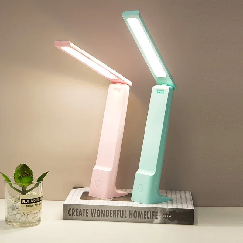 Lámpara LED de escritorio plegable con carga USB, Control táctil, regulable, protección ocular, lectura, estudio, oficina, dormitorio, lámpara de noche