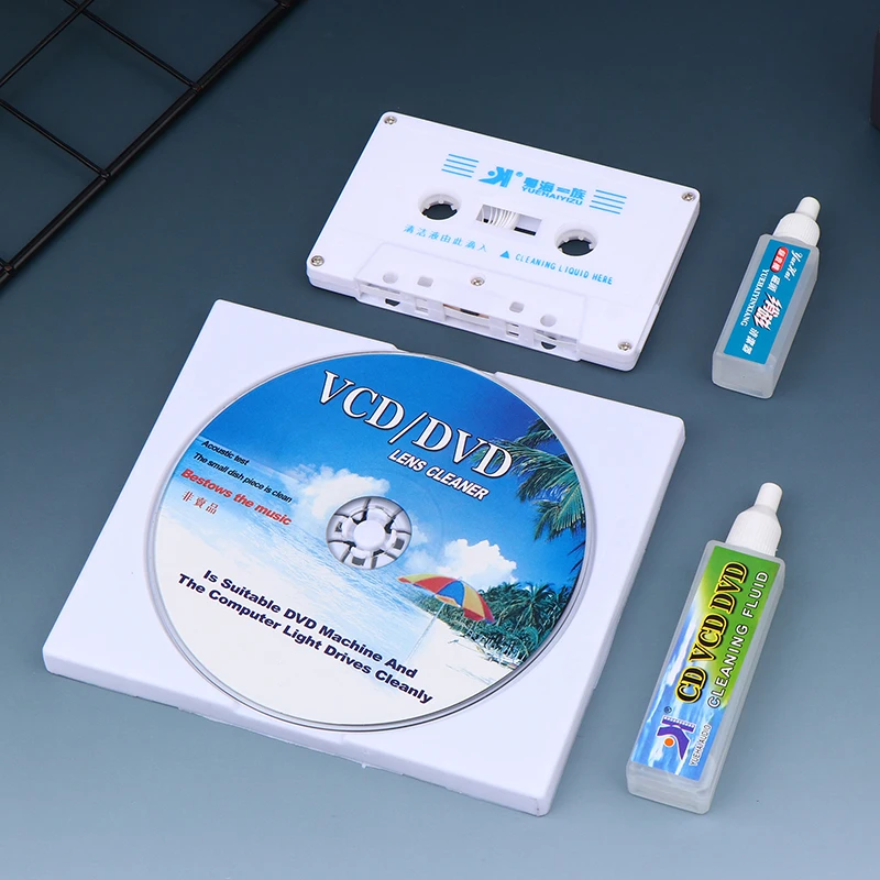 Limpiador de Lentes para Reproductores de CD, VCD y DVD, Limpiador de Cabezales de Casetes de Audio, Desmagnetizador, Limpiador de Cabezales Húmedo/Seco para Reproductores de Casetes de Audio