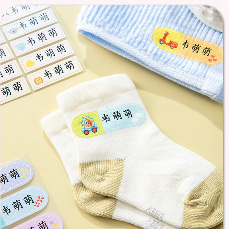 30 Uds. Etiquetas de planchado personalizadas, pegatinas de nombre personalizadas para ropa, etiquetas de nombres para niños, etiquetas escolares, etiquetas de nombres de arcoíris Kawaii