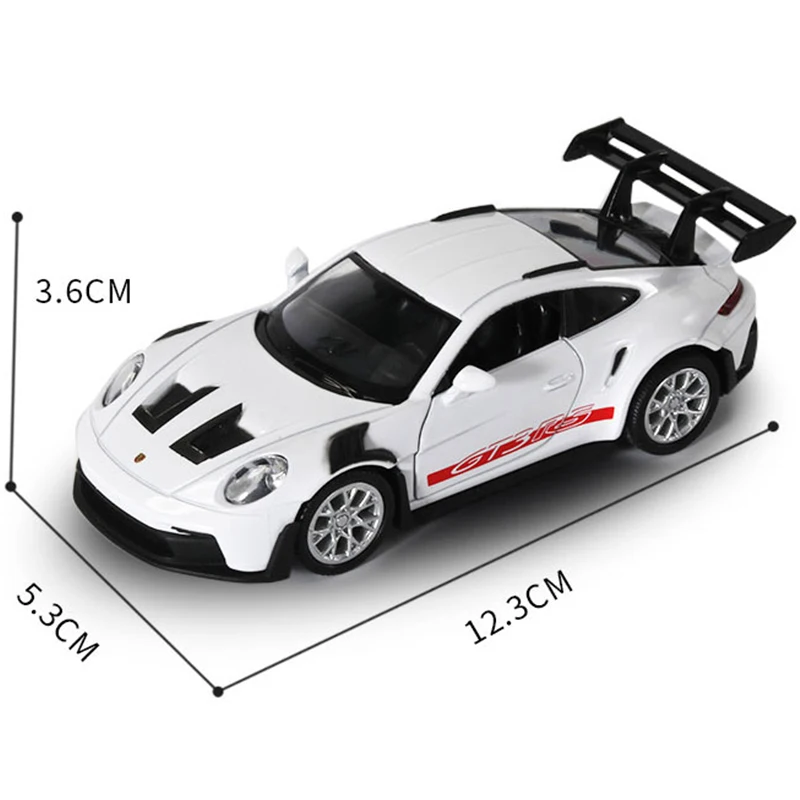 Coche Deportivo de Carreras Porsche 911 GT3 RS a Escala 1:36, Modelo en Miniatura de Aleación Fundida a Presión, Juguete de Colección Rápido y Furioso, Regalo de Cumpleaños para Niños
