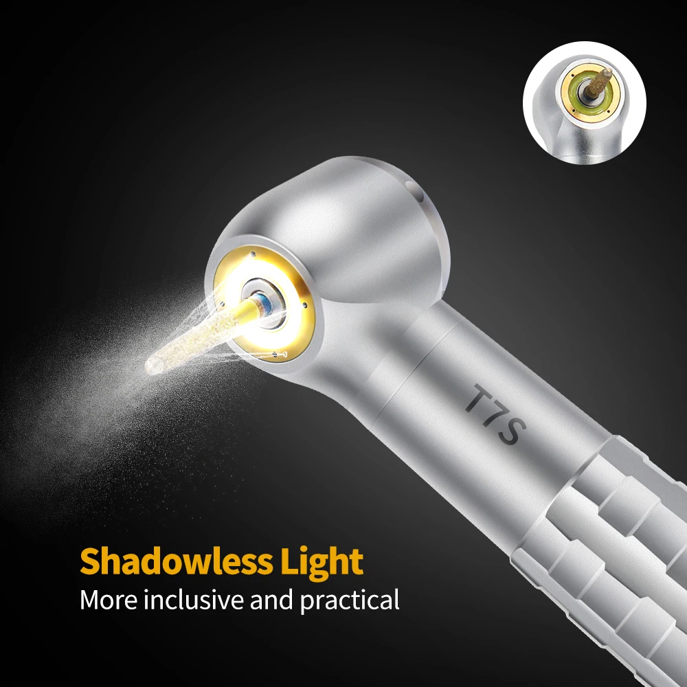 Pieza de mano dental de alta velocidad con luz LED sin sombras, retracción cero, 4 chorros de agua, 2/4 orificios, turbina de aire para clínica dental