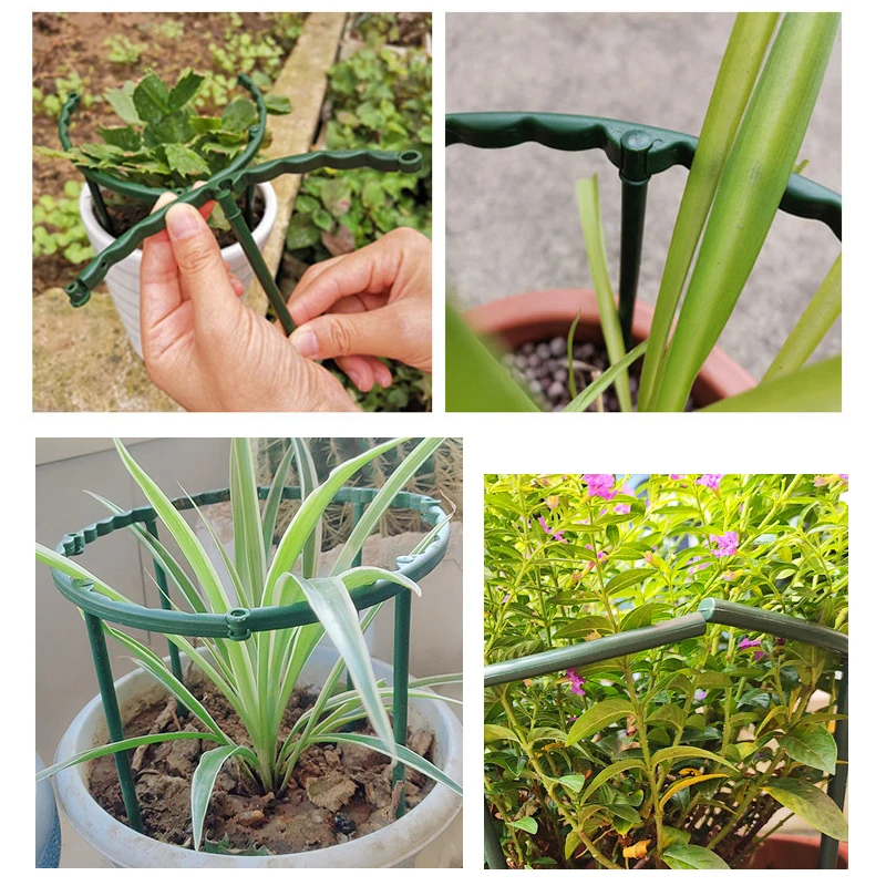 Jaula de soporte para plantas de jardín, soporte para flores, semicírculo de plástico, casa verde, varilla de fijación para huerto, herramienta para bonsái de jardinería