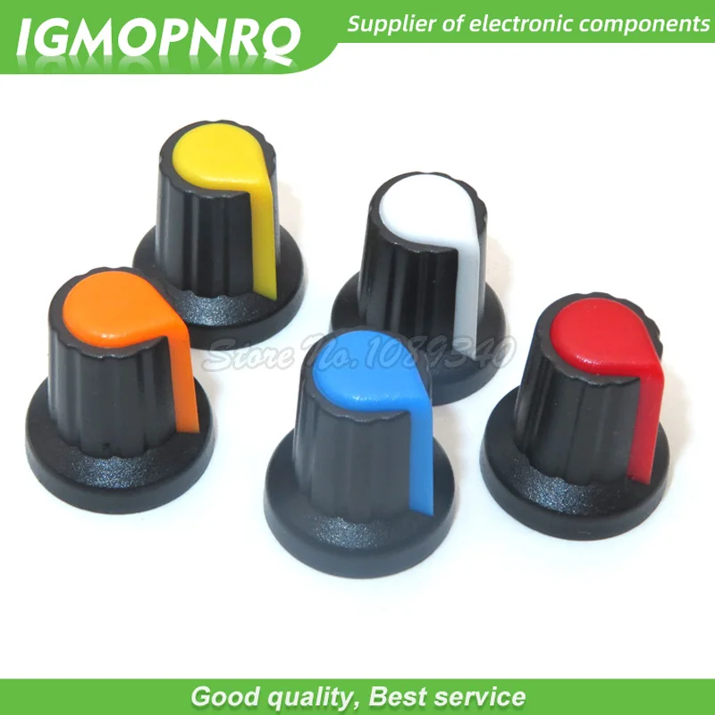 1000 Uds WH148 perilla de potenciómetro amarillo naranja azul blanco rojo cap15X17mm AG2 perilla IGMOPNRQ