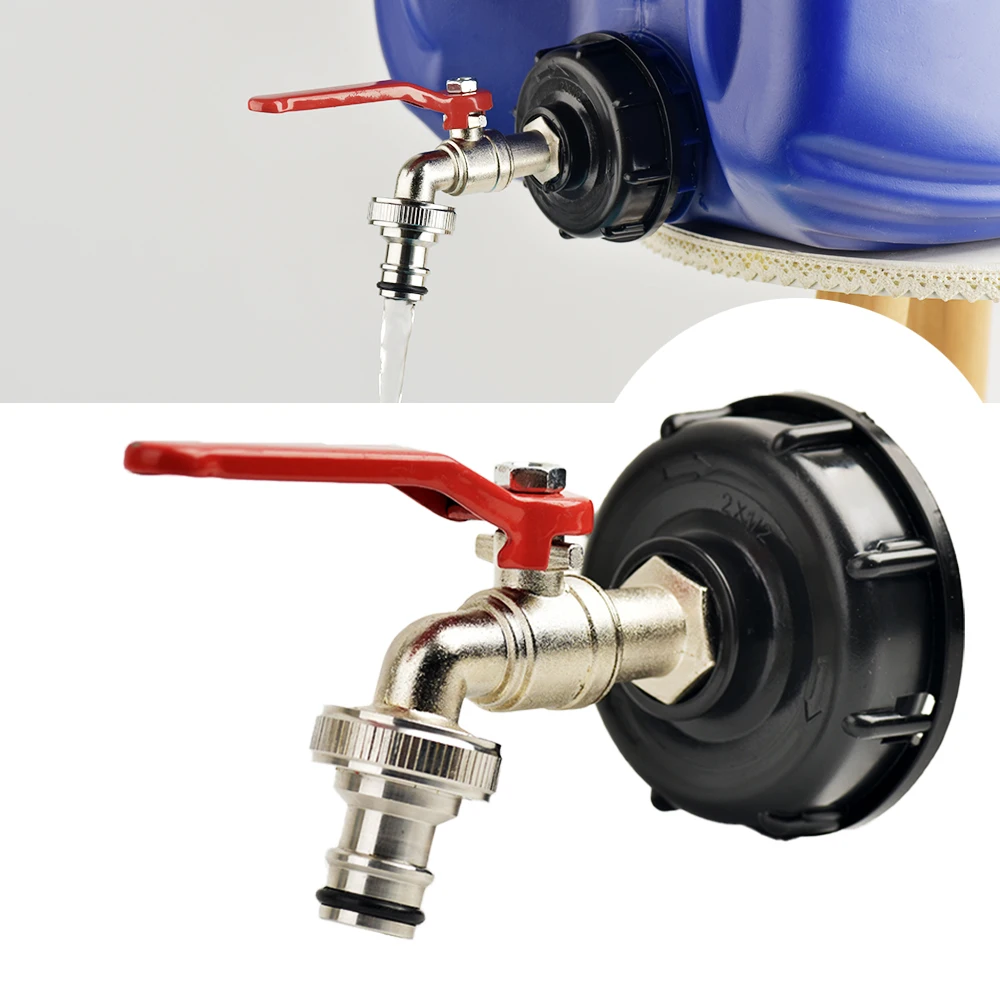 Adaptador de grifo de tanque IBC S60 * 6, rosca gruesa a latón/aleación, válvula de repuesto de conexión rápida de 16mm, accesorio de válvula para jardín y hogar