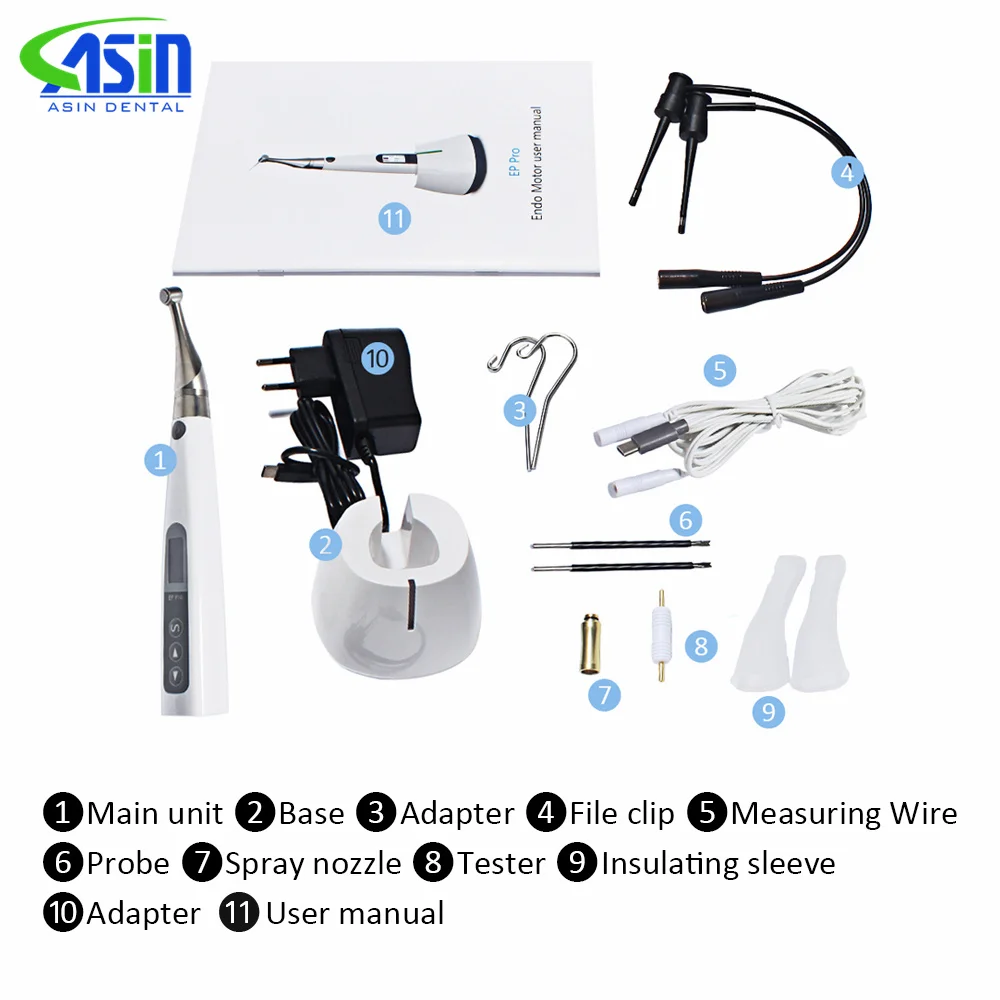 Instrumentos Dentales Avanzados: Motor Endodóntico Inalámbrico con Relación 6:1 y Localizador de Ápice, EP-Pro sin Escobillas de Acero Inoxidable