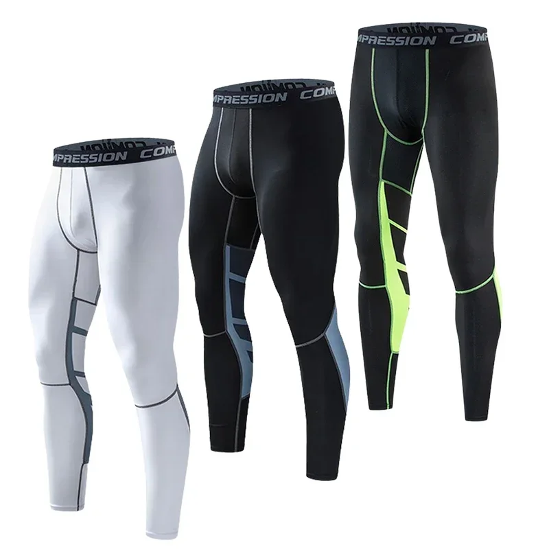 Gimnasio para hombre Fitness correr pantalones deportivos atletismo mallas ajustadas Joggings pantalones de compresión de Yoga ajustados pantalones de chándal de Lycra ajuste seco