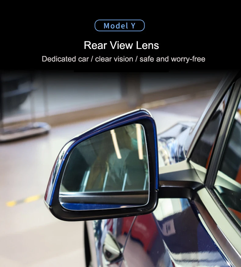 Espejo retrovisor gran angular 800R, repuesto de calefacción, marcha atrás antideslumbrante para Tesla Model 3 Y X S, accesorios, 1 par