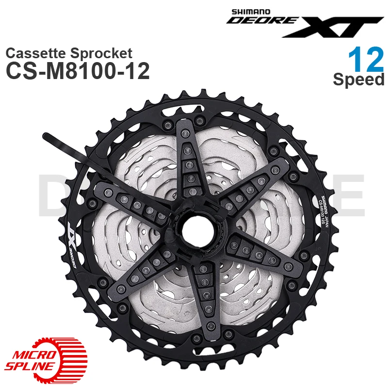 SHIMANO-piñón de Cassette DEORE XT CS-M8100, rueda libre M8100, 12 velocidades, 10-51T, M8100