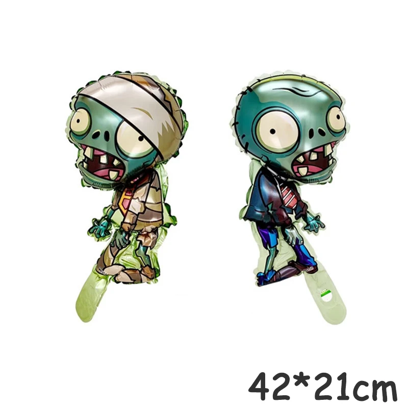 Juegos Plantas de globos vs. Paquete de suministros de decoración para fiestas temáticas de zombis, globo de película de aluminio de látex, juguetes clásicos para niños