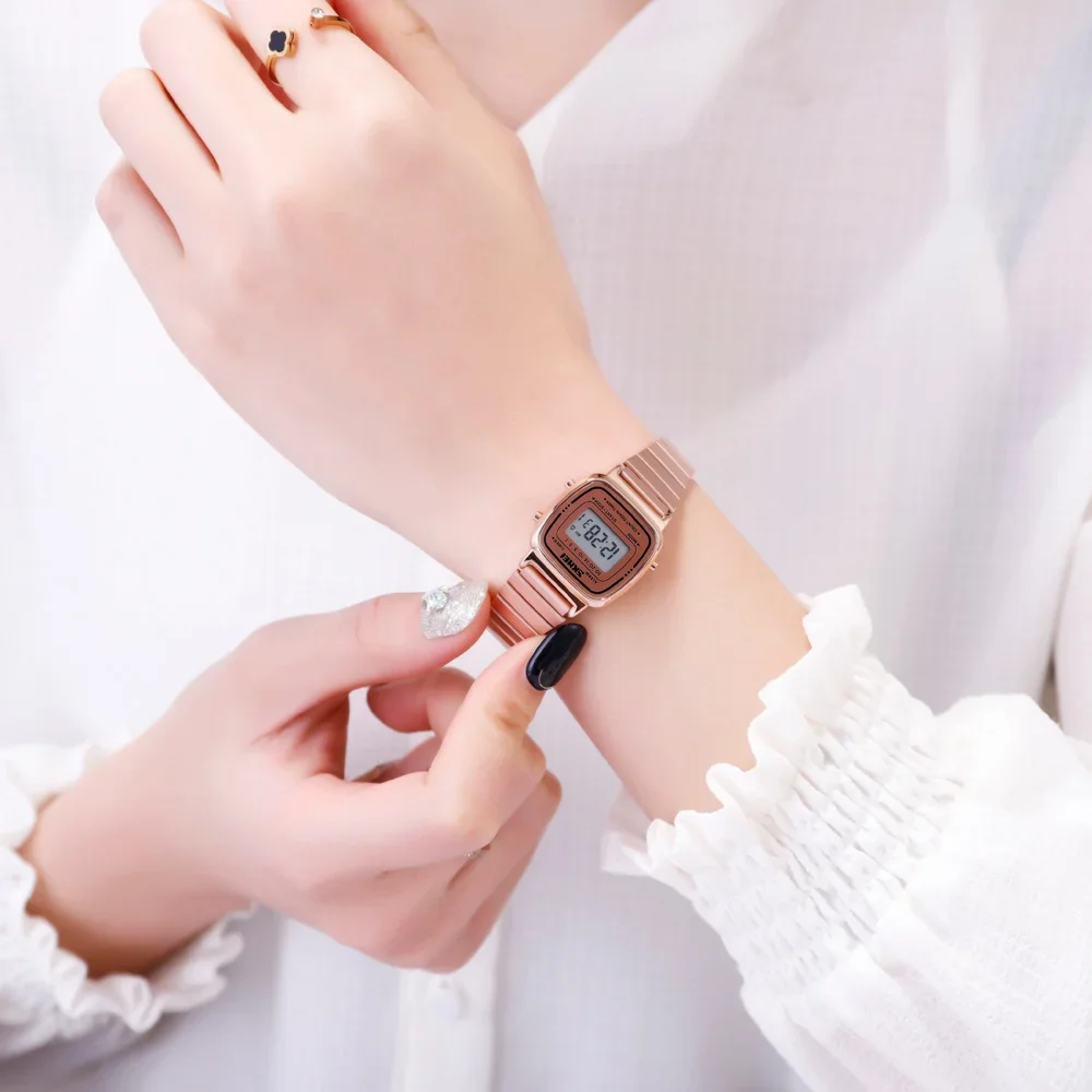 SKMEI 1901 relojes de lujo para mujer, reloj con calendario cronógrafo Digital con esfera pequeña, reloj de pulsera resistente al agua para mujer, reloj para mujer 1620