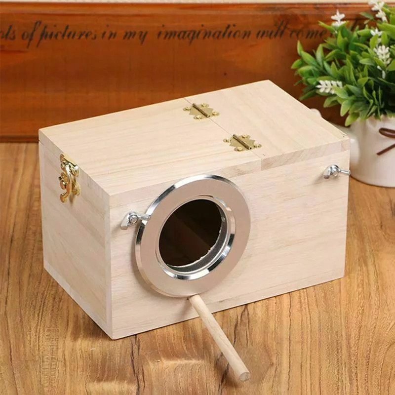 Jaula de madera para pájaros, caja nido para cría, nido para incubar, periquitos, cóctel, Finch, Lovebird, loro, casa de pájaros