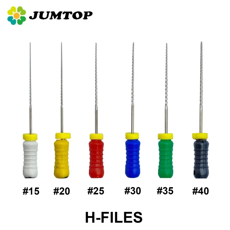 Limas Endo dentales de acero inoxidable JUMTOP, limas H para uso manual, taladros para conducto radicular de odontología