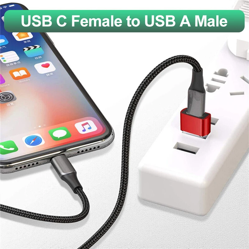 Adaptador USB C carcasa de aleación de aluminio USB 2,0 macho a USB 3,1 tipo C hembra adaptador tipo C para ordenador portátil Samsung Xiaomi 10 auriculares