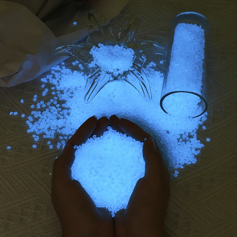 1000 Uds. De arena luminosa de 3-5mm que brilla en la oscuridad, guijarros de piedra para el hogar, jardín, patio, camino al aire libre, decoraciones para césped, pecera, decoración de acuario