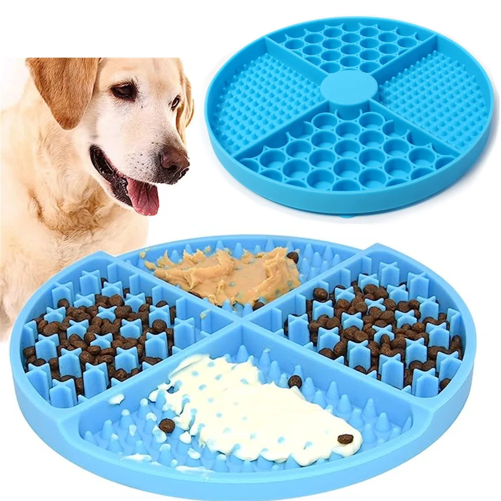 Alfombrilla de silicona para lamer para mascotas, comedero lento para gatos con ventosa, almohadilla de alimentación lenta para perros, utensilios para aliviar la ansiedad