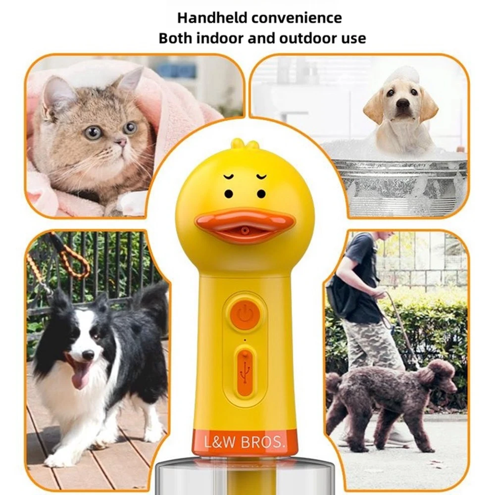 Máquina de espuma eléctrica para limpieza de mascotas, pato amarillo, carga Usb, dispensador automático de jabón, máquina de espuma, accesorios para mascotas
